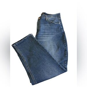 NANETTE LEPORE Jolie Super High Rise Taper Jeans Size 18 Dark Wash Denim Stretch